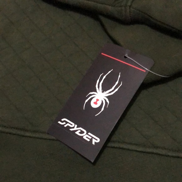 NWT Mens Spyder Quilted Pullover-Olive Green-Sz S - Picture 3 of 13